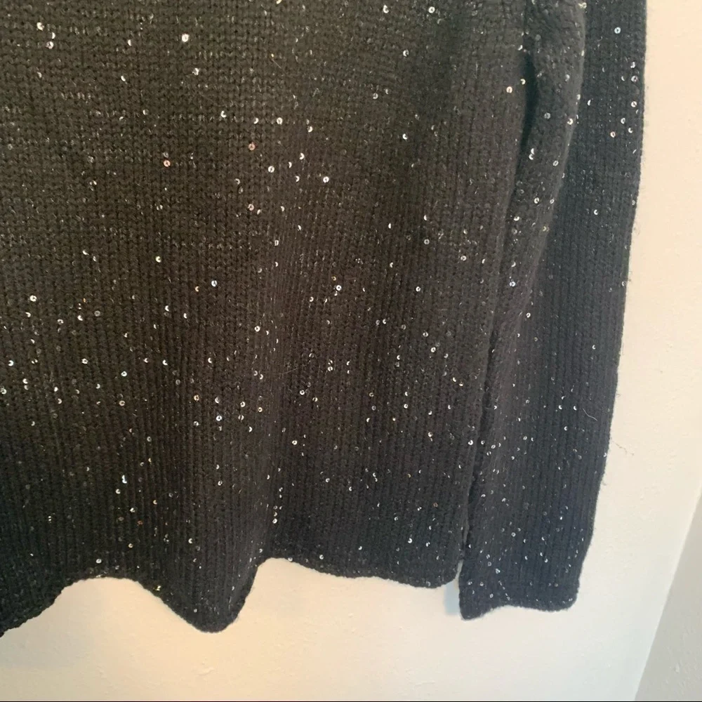Narciso Rodriguez Design Nation Women's Size Small Crewneck Sweater Black Sequin